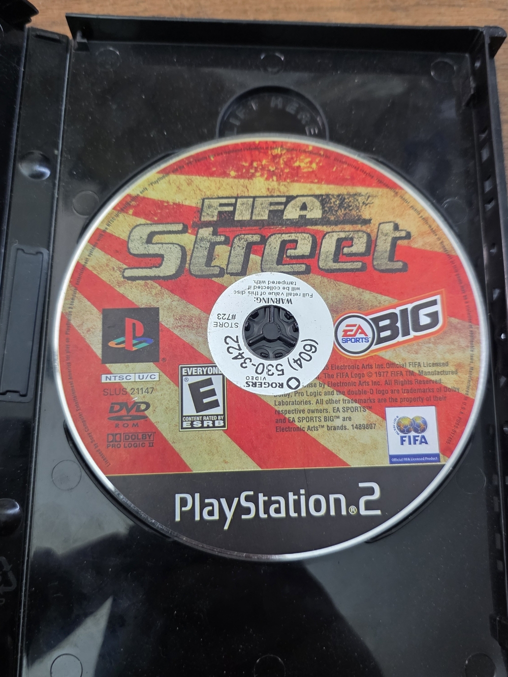 PS2 FIFA Street Game Disc